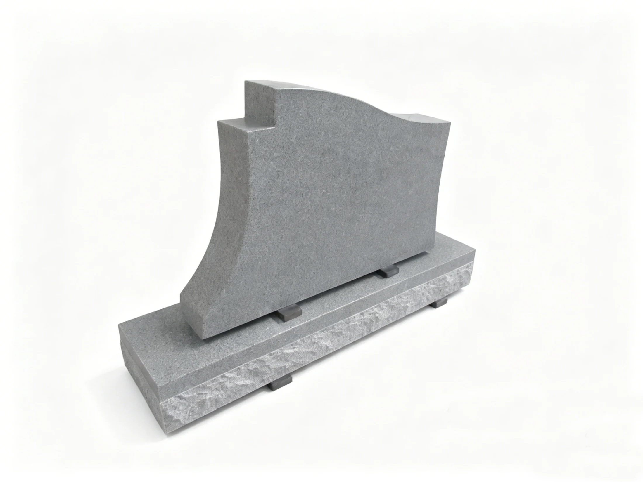 Wave Curved Plain Granite Tombstone