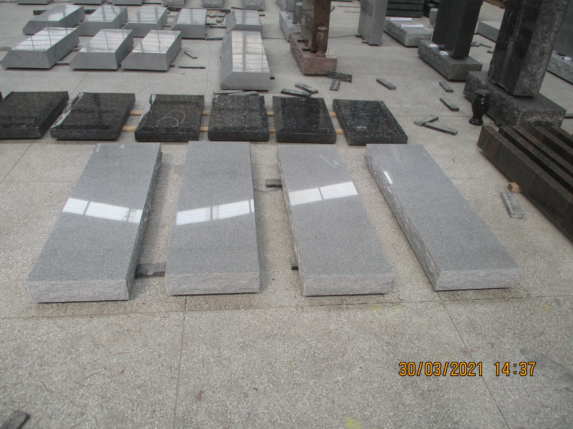 Blue Pearl Granite Beveled Grave Markers