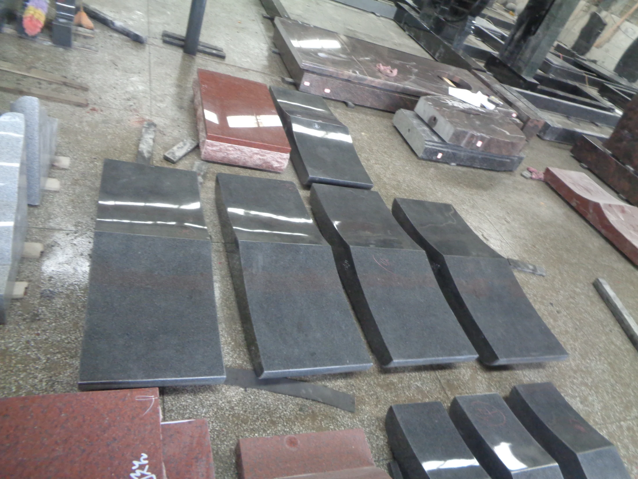 Polished Black Granite Slant Markers