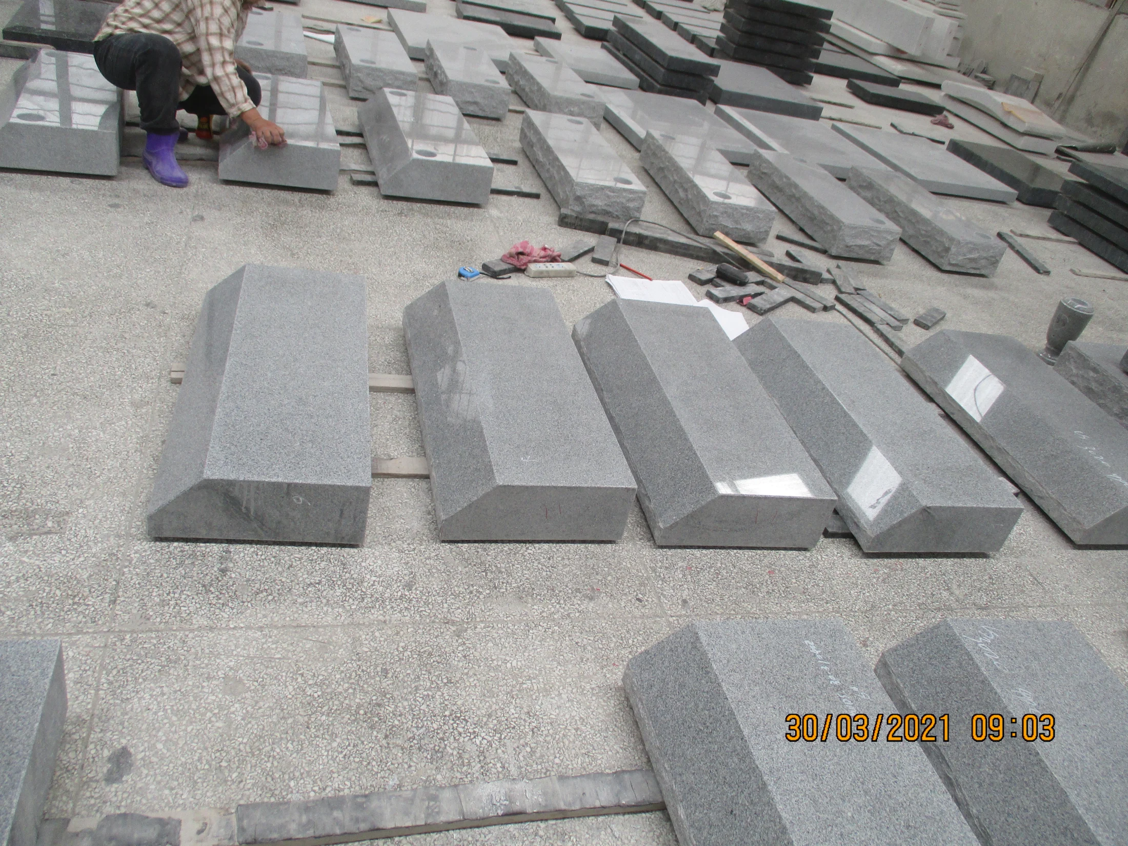 Grey Granite Horseshoe Arch Headstone